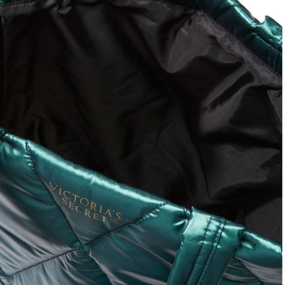 Brand New Victoria's Secret Puffer Tote in Teal Blue Green - Picture 2 of 7